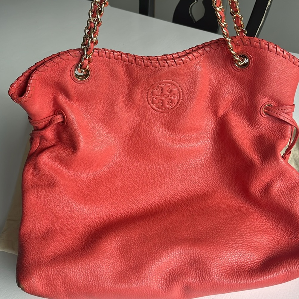 Tori, Burch, coral tote bag